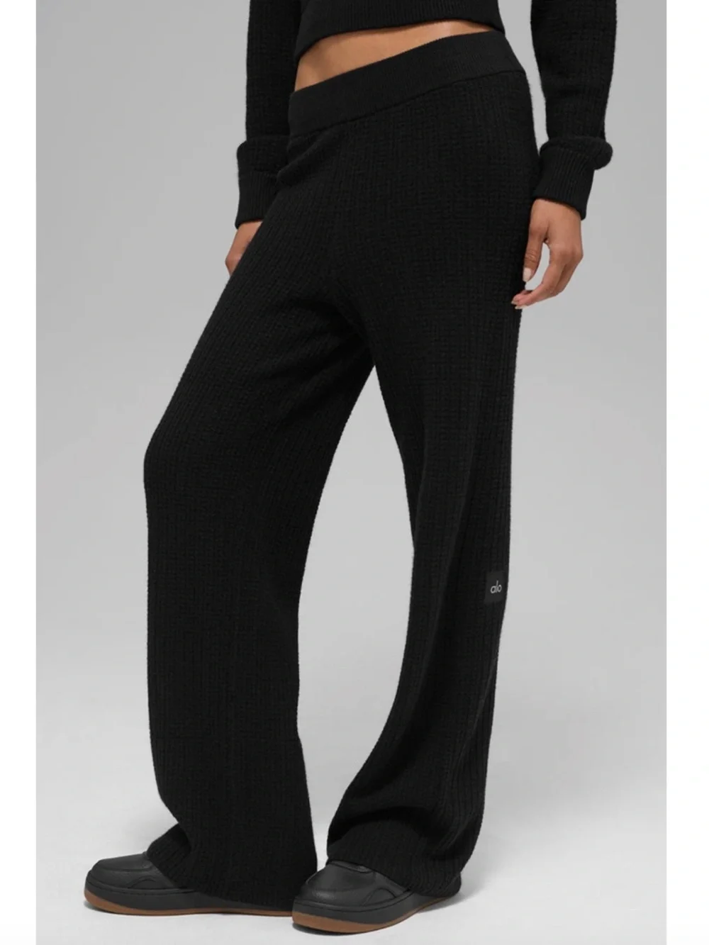 Alo Cashmere High-Waist Plush Waffle Pant